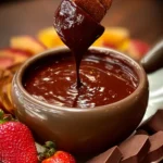 Indulge in Decadent Chili Chocolate Fondue Delight First Image