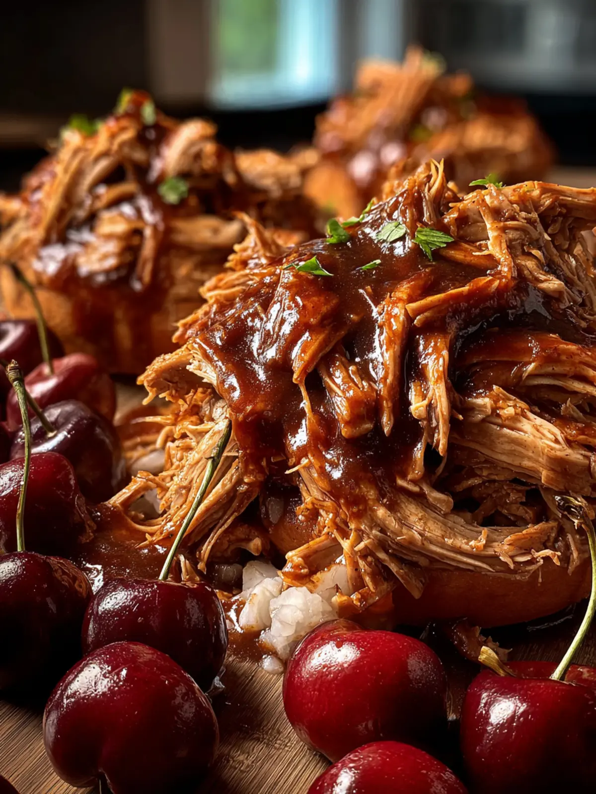 Delicious Crockpot Cherry Cola Pulled Chicken Recipe First Image