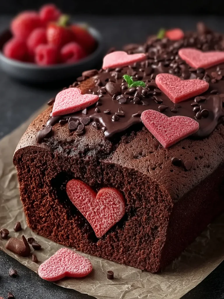 Irresistible Hidden Heart Chocolate Loaf Cake Recipe First Image