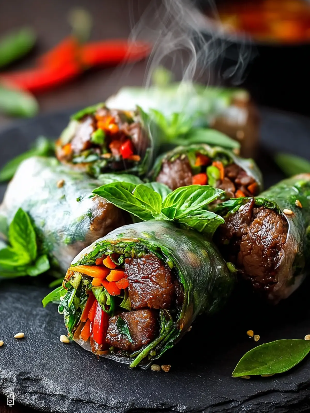 Delicious Thai Basil Beef Rolls for a Quick, Healthy Snack First Image