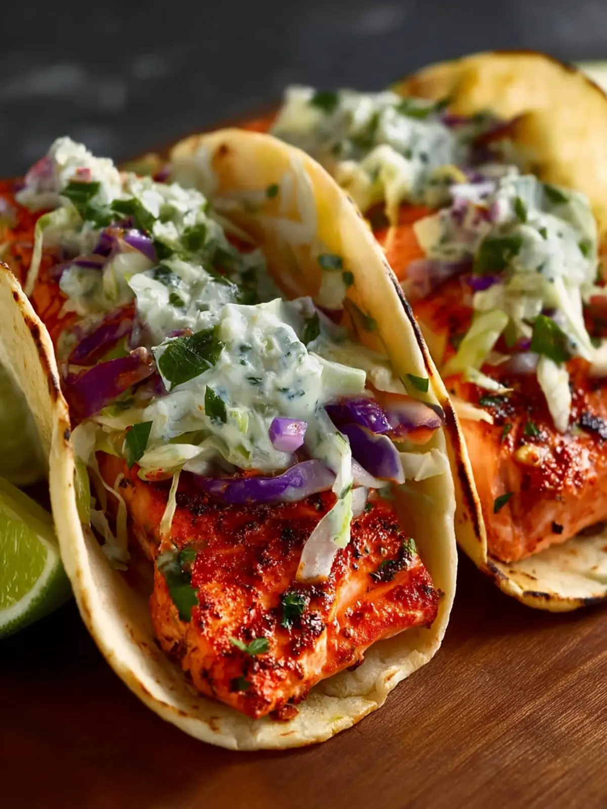 Air Fryer Salmon Tacos First Image