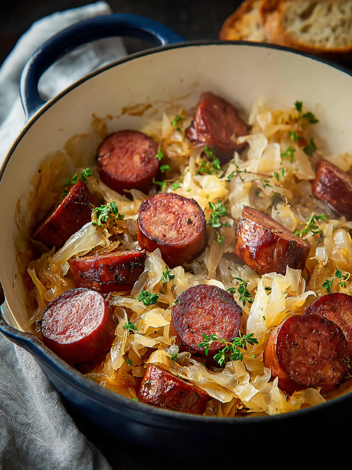 Irresistible Skillet Kielbasa and Sauerkraut Recipe First Image