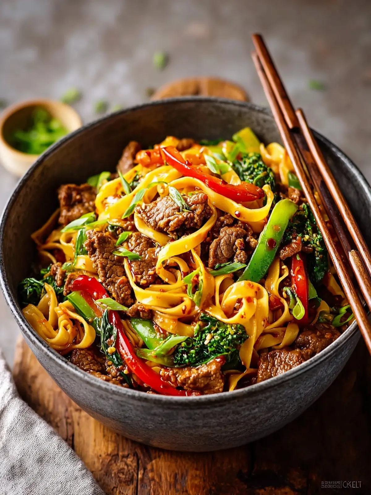 Firecracker beef and veggie noodle bowls First Image