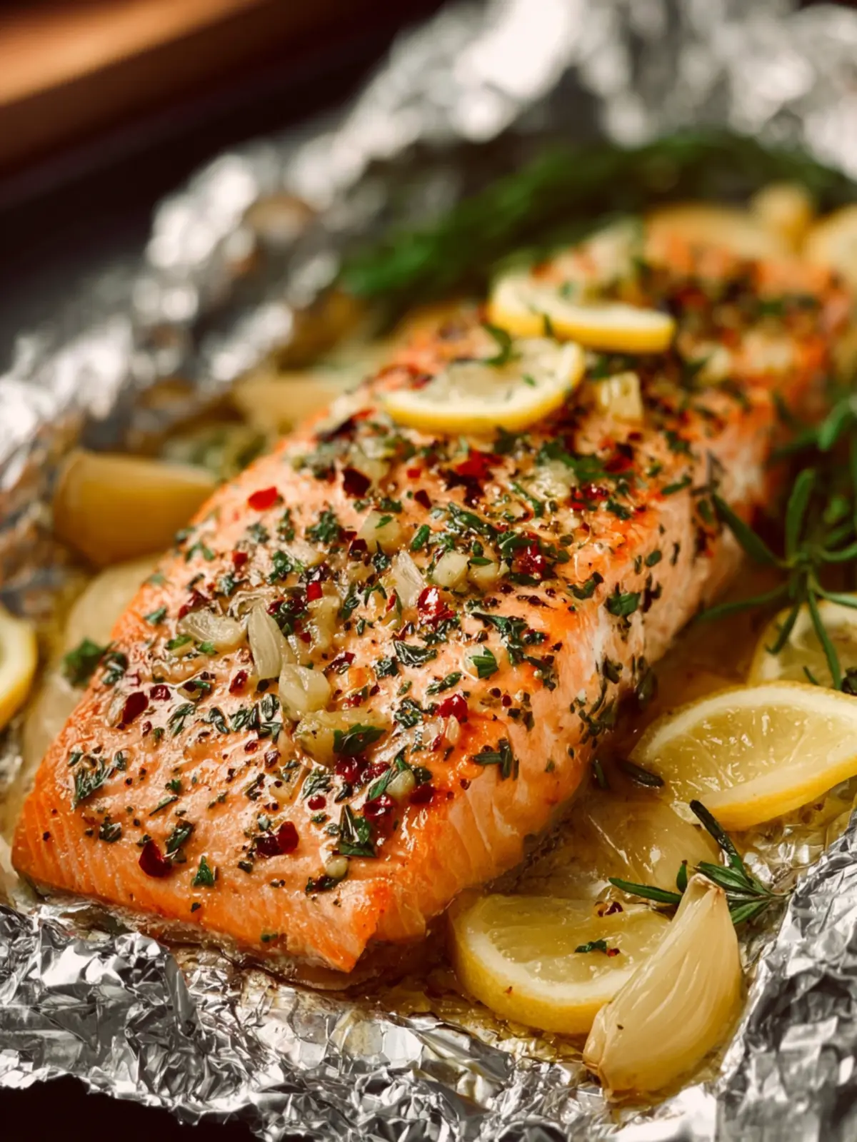 Lemon Garlic Herb Salmon Foil Recipe (Easy Dinner) First Image