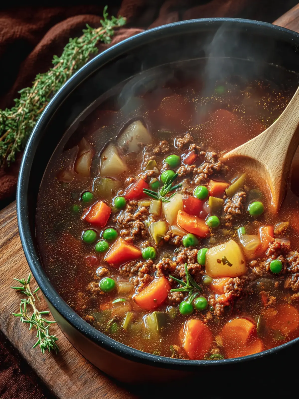 Cozy Ground Beef Vegetable Soup Recipe for Comforting Evenings First Image