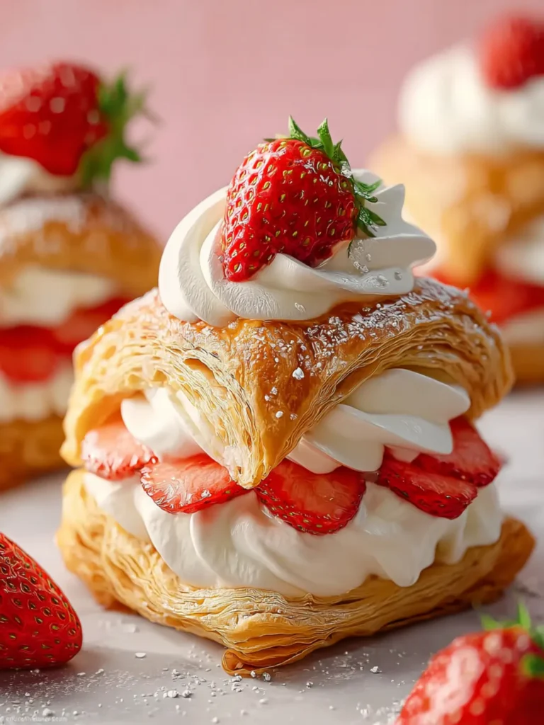 Dreamy Strawberry Cream Puff Pastries That Melt in Your Mouth First Image