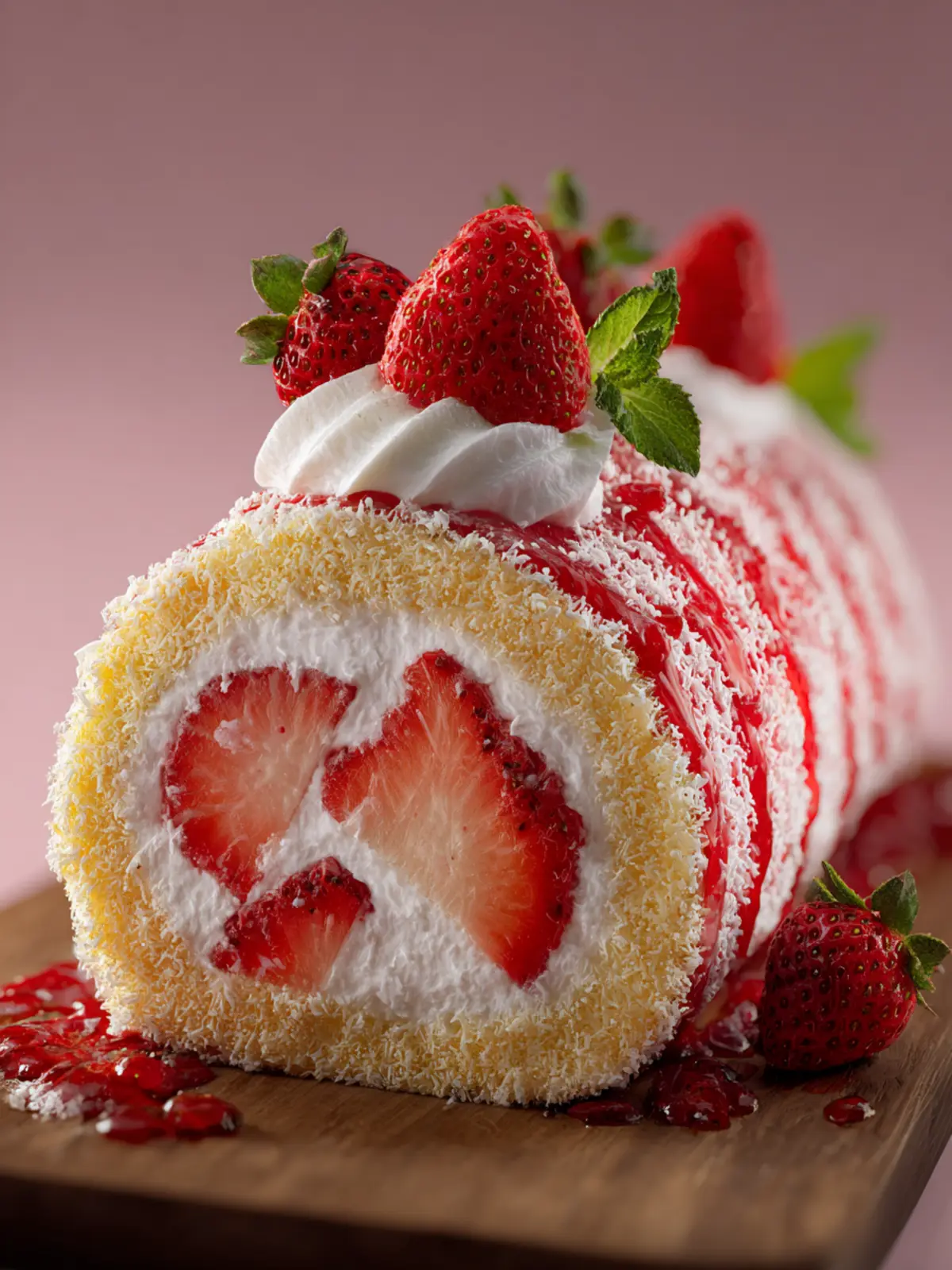 Strawberry Shortcake Cheesecake Roll First Image