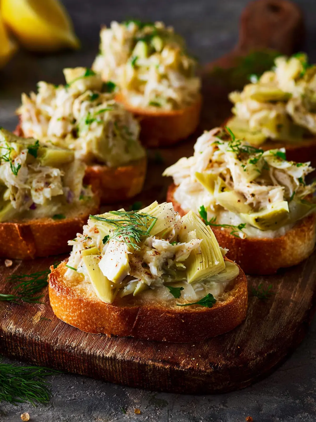 Crab Artichoke Toasts: Easy Party Appetizer First Image