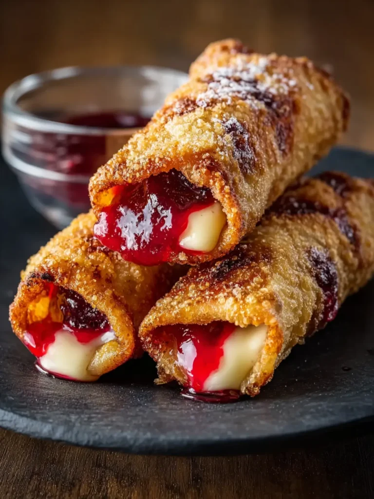 Homemade Air Fryer Cherry Cheesecake Egg Rolls First Image
