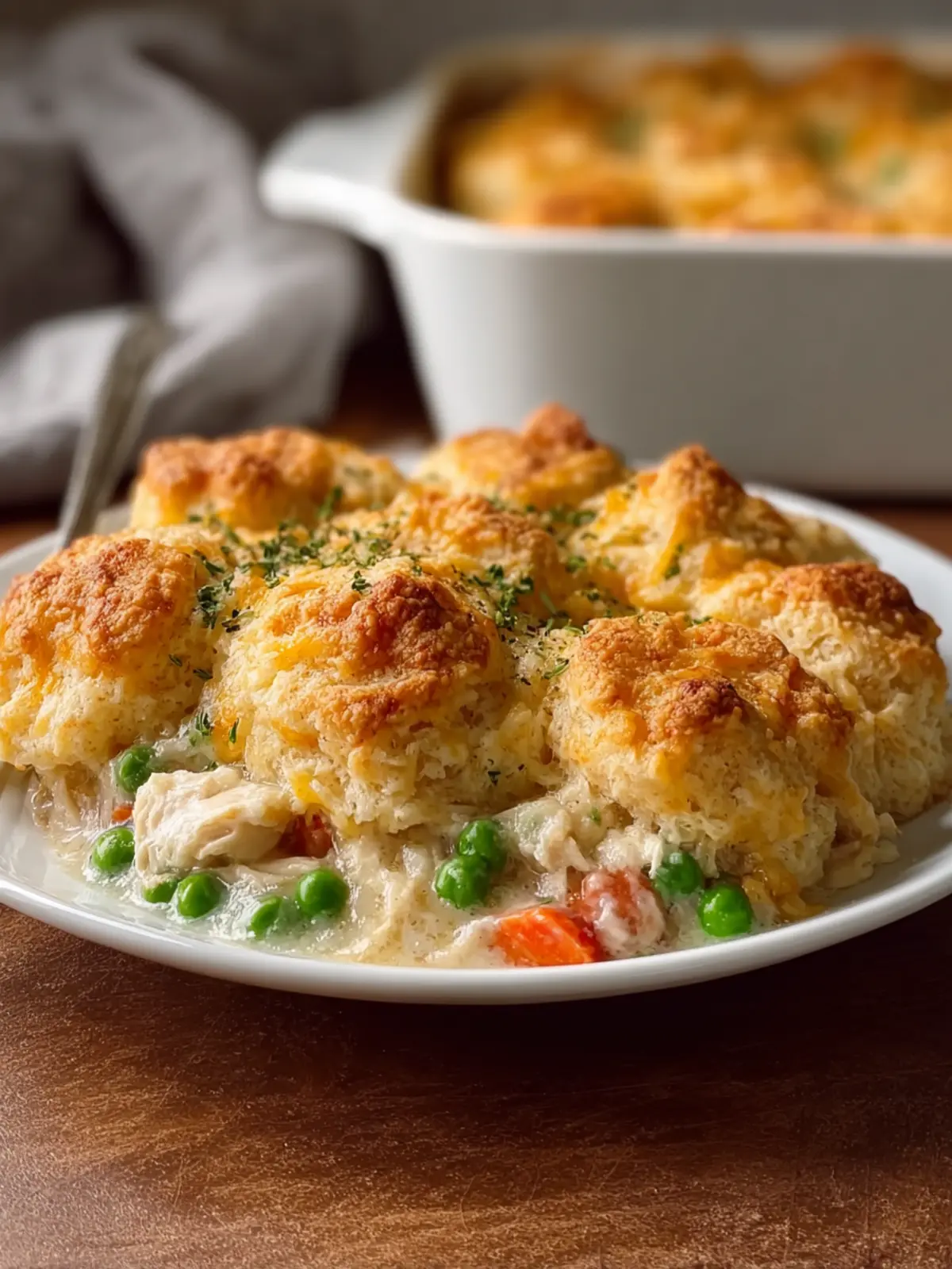Easy Chicken Cobbler Dinner Casserole (Made with Red Lobster Biscuit Mix) First Image