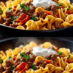 Easy Sour Cream Beef Noodle Casserole First Image