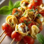 Delicious Caprese Tortellini Skewers: Perfect Snack Packs! First Image