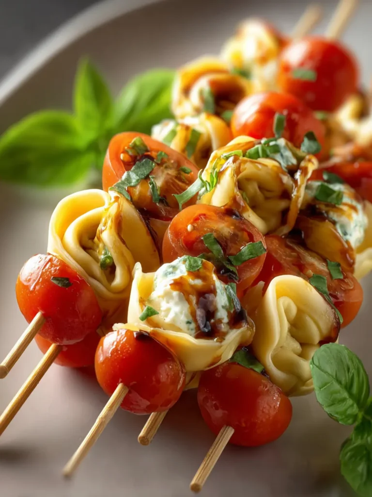 Delicious Caprese Tortellini Skewers: Perfect Snack Packs! First Image