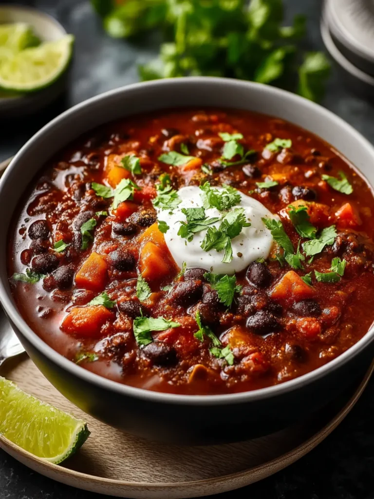 Easy Black Bean Chili – Healthy, Low Fat, and Ready in 30 Minutes First Image