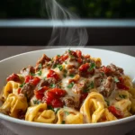 Crock Pot Cheesesteak Tortellini Recipe First Image