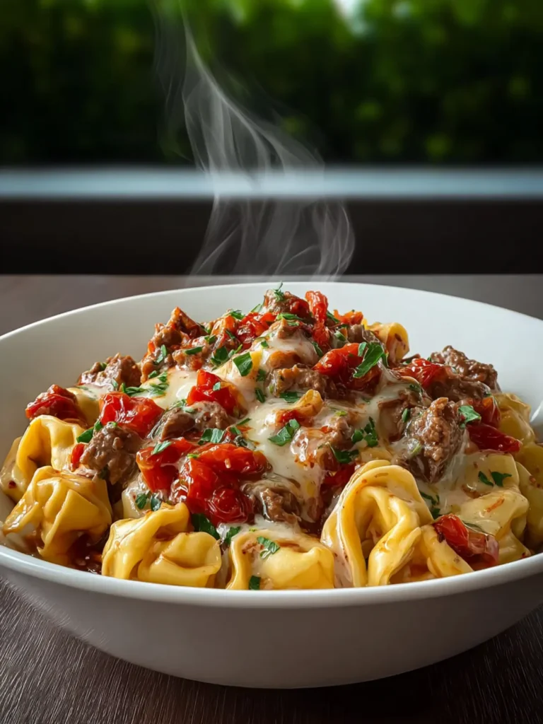 Crock Pot Cheesesteak Tortellini Recipe First Image