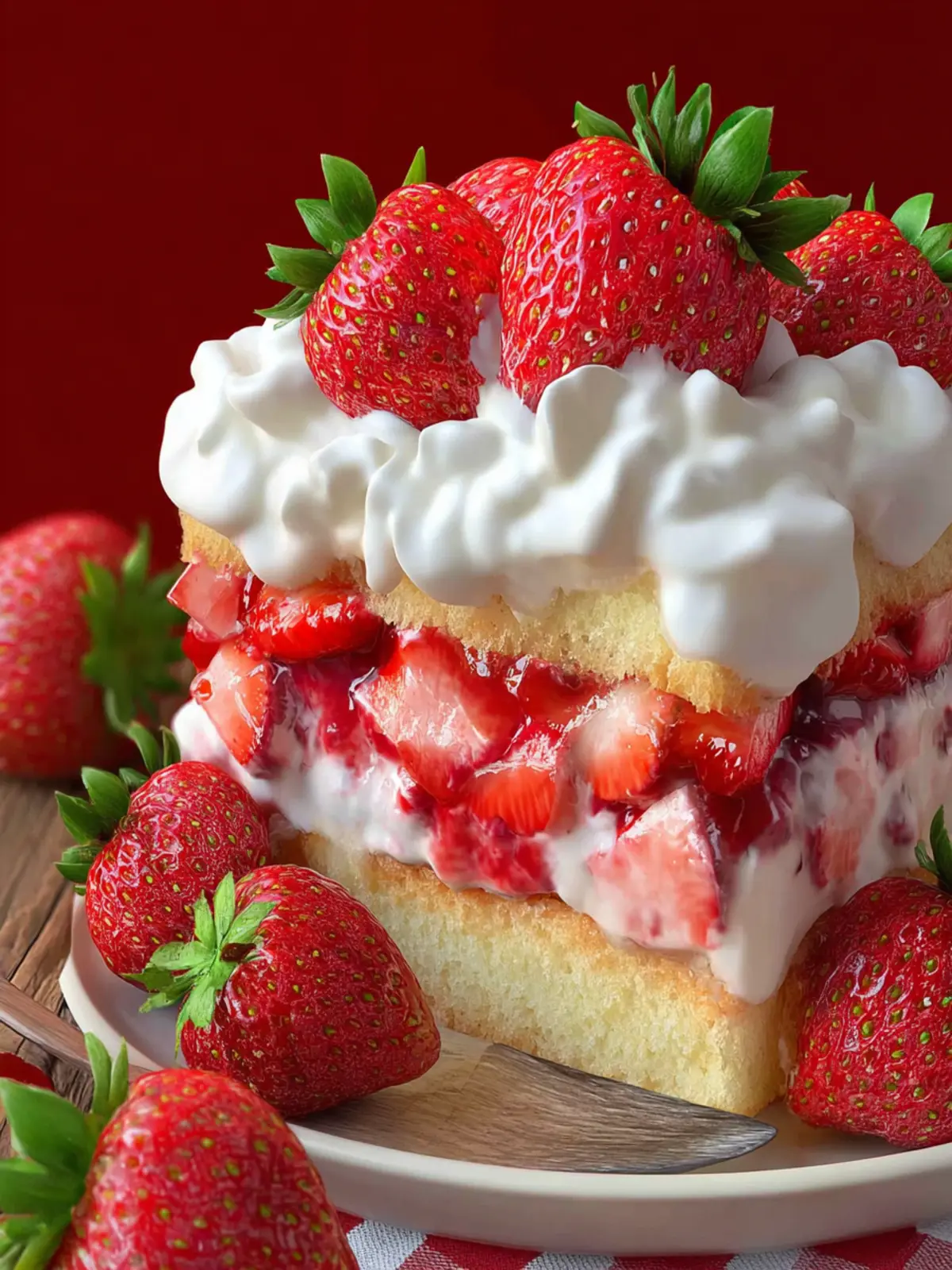 Strawberry Whipped Cream Cake First Image