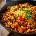 Easy One Dish Taco Rice Skillet First Image