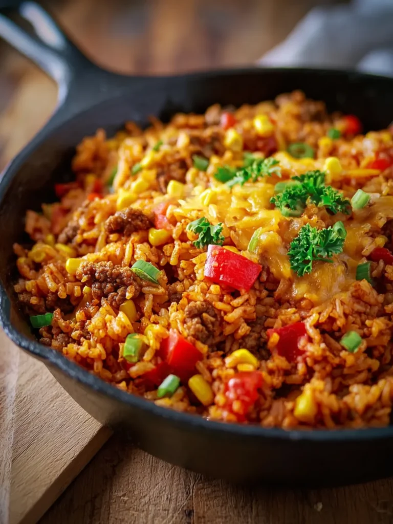 Easy One Dish Taco Rice Skillet First Image